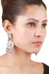 Buy_Sangeeta Boochra_Silver Plated Stones Carved Dangler Earrings _at_Aza_Fashions