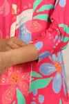Shop_Bairaas_Pink Muslin Floral Collared Neck Floret Print Kurta And Afghani Pant Set_Online_at_Aza_Fashions