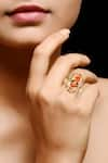 Buy_Tsara_Orange Crystal Ring _at_Aza_Fashions