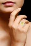 Buy_Tsara_Yellow Crystal Ring _at_Aza_Fashions