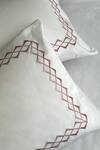 Sadyaska_White 100% Cotton Thread Embroidered Cube Work Bedsheet Set _Online_at_Aza_Fashions