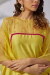 Buy_The Aarya_Yellow Chanderi, Viscose Sequins, Beads Boat Neck And Embroidered Kaftan _Online_at_Aza_Fashions