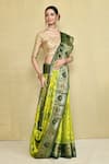 Buy_Nazaakat by Samara Singh_Green Pure Banarasi Silk Woven Floral Paisley And Saree With Running Blouse_Online_at_Aza_Fashions