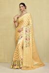 Buy_Samyukta Singhania_Off White Pure Chiffon Georgette Woven And Floral Saree With Running Blouse _at_Aza_Fashions