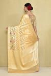 Shop_Samyukta Singhania_Off White Pure Chiffon Georgette Woven And Floral Saree With Running Blouse _at_Aza_Fashions