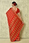 Shop_Samyukta Singhania_Red Pure Chiffon Georgette Woven Floral Botanic Saree With Running Blouse _at_Aza_Fashions