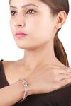 Buy_Sangeeta Boochra_Silver Plated Stones Handcrafted Carved Bracelet _at_Aza_Fashions