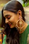Shop_Kanyaadhan By DhirajAayushi_Multi Color Beads Ghungroo Drop Hoops _at_Aza_Fashions
