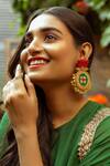Shop_Kanyaadhan By Dhirajaayushi_Multi Color Beads Ghungroo Drops Dangler Earrings _at_Aza_Fashions