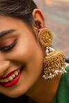 Buy_Kanyaadhan By DhirajAayushi_Gold Plated Beads Pearl Drops Jhumkis _at_Aza_Fashions