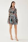 Buy_Koai_Multi Color Chiffon Leaf Pattern Tiered Skirt _Online_at_Aza_Fashions