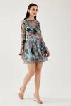 Shop_Koai_Multi Color Chiffon Leaf Pattern Tiered Skirt _Online_at_Aza_Fashions