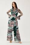Buy Koai Multi Color Cotton, Silk Leaf Pattern Wide Legged Pant at Aza Fashions Buy_Koai_Multi Color Cotton, Silk Leaf Pattern Wide Legged Pant _at_Aza_Fashions
