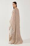 Shop_Koai_Pink Stripe Pattern Cape _at_Aza_Fashions