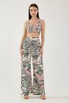 Buy Koai Pink Cotton, Poplin Floral Pattern Wide Legged Pant at Aza Fashions Buy_Koai_Pink Cotton, Poplin Floral Pattern Wide Legged Pant _at_Aza_Fashions