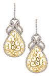 Shop_Tsara_Gold Plated Crystal Filigree Drop Earrings_at_Aza_Fashions