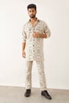 Buy_Son of A Noble Snob_Ivory 100% Linen Printed Balance Cai Shirt And Trouser Set  _at_Aza_Fashions