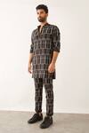 Son Of A Noble Snob_Black Linen Rukin Arches Print Shirt And Trouser Set _Online_at_Aza_Fashions