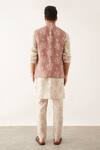 Shop_Son Of A Noble Snob_Purple Linen Embroidery Catchfly Floral Print Bundi_at_Aza_Fashions