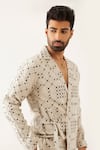 Son Of A Noble Snob_Ivory Linen Arfa Balance Print Blazer And Pant Set _at_Aza_Fashions