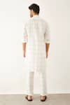 Shop_Son Of A Noble Snob_White Linen Taha Topography Print Kurta And Trouser Set _at_Aza_Fashions