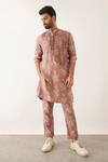 Buy_Son Of A Noble Snob_Purple Linen Embroidery Roan Catchfly Print Kurta And Pant Set_at_Aza_Fashions