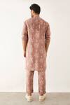Shop_Son Of A Noble Snob_Purple Linen Embroidery Roan Catchfly Print Kurta And Pant Set_at_Aza_Fashions