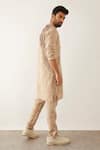 Buy_Son of A Noble Snob_Beige 100% Linen Printed Catchfly Roan Pleated Kurta And Pant Set  