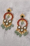 Shop_The Bling Girll_Gold Plated Stone Drop Chandbalis _at_Aza_Fashions