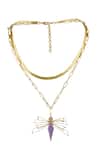 Shop_Varnika Arora_Gold Plated Elene Enamelled Layered Chain _at_Aza_Fashions