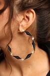 Buy_Varnika Arora_Black Enamelled Sienna Hoops _at_Aza_Fashions