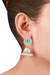 Buy_Sangeeta Boochra_Silver Plated Beads Teardrop Top Jhumkas _at_Aza_Fashions