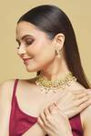 Buy_Nepra By Neha Goel_Gold Plated Kundan Embellished Choker Necklace With Earrings _at_Aza_Fashions