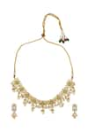 Shop_Nepra By Neha Goel_Gold Plated Kundan Embellished Choker Necklace With Earrings _at_Aza_Fashions