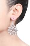 Buy_Sangeeta Boochra_Silver Plated Stones Teardrop Motif Drop Earrings _at_Aza_Fashions