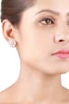 Shop_Sangeeta Boochra_Gold Plated Stones Floral Cut-out Stud Earrings _Online_at_Aza_Fashions