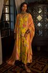 Buy_Paulmi and Harsh_Yellow Kurta And Dupatta  Mallie Chanderi Printed Floral & Pant Set  _at_Aza_Fashions