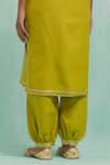 TIC_Green Cotton Slub Embroidered Gotapatti Gota Lace Embellished Kurta With Salwar _at_Aza_Fashions