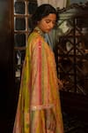 Buy_Paulmi and Harsh_Yellow Kurta And Dupatta  Mallie Chanderi Printed Floral & Pant Set  _Online_at_Aza_Fashions