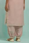 Shop_TIC_Pink Cotton Slub Embroidered Gotapatti Round Gota Lace Lined Kurta With Salwar _Online_at_Aza_Fashions