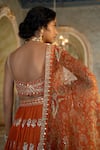 Shop_Paulmi and Harsh_Orange Blouse And Lehenga  Chiniya Silk Hand Embroidered Floral Set  _Online_at_Aza_Fashions