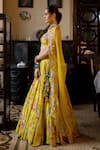 Buy_Paulmi and Harsh_Yellow Lehenga And Blouse  Chiniya Silk Printed Floral Patterns Bright Set _Online_at_Aza_Fashions