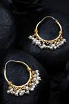 Shop_Sangeeta Boochra_Gold Plated Bead Drop Dangler Earrings _Online_at_Aza_Fashions