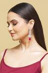 Buy_Nepra By Neha Goel_White Zari Leaf Pattern Dangler Earrings_at_Aza_Fashions