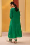 Shop_Priyanka Singh_Green Silk Embroidered Zardosi Round A-line Kurta Salwar Set _at_Aza_Fashions