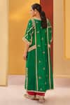 Priyanka Singh_Green Silk Organza Embroidered Zardosi Phiran Kurta Curve Pant Set  _at_Aza_Fashions