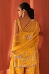 Shop_Priyanka Singh_Yellow Silk Organza Printed Zardozi Embroidered Kurta Gharara Set _at_Aza_Fashions