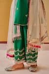 Priyanka Singh_Green Silk Organza Embroidery Zardozi Round A-line Kurta Set  _Online_at_Aza_Fashions