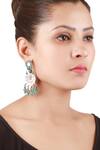 Buy_Sangeeta Boochra_Silver Plated Bead Temple Motif Carved Earrings _at_Aza_Fashions