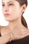 Buy_Sangeeta Boochra_Silver Plated Crystals Carved Handcrafted Bracelet _at_Aza_Fashions
